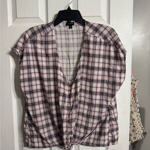 Pink and White Casual Button Down Shirt with Modern Silhouette